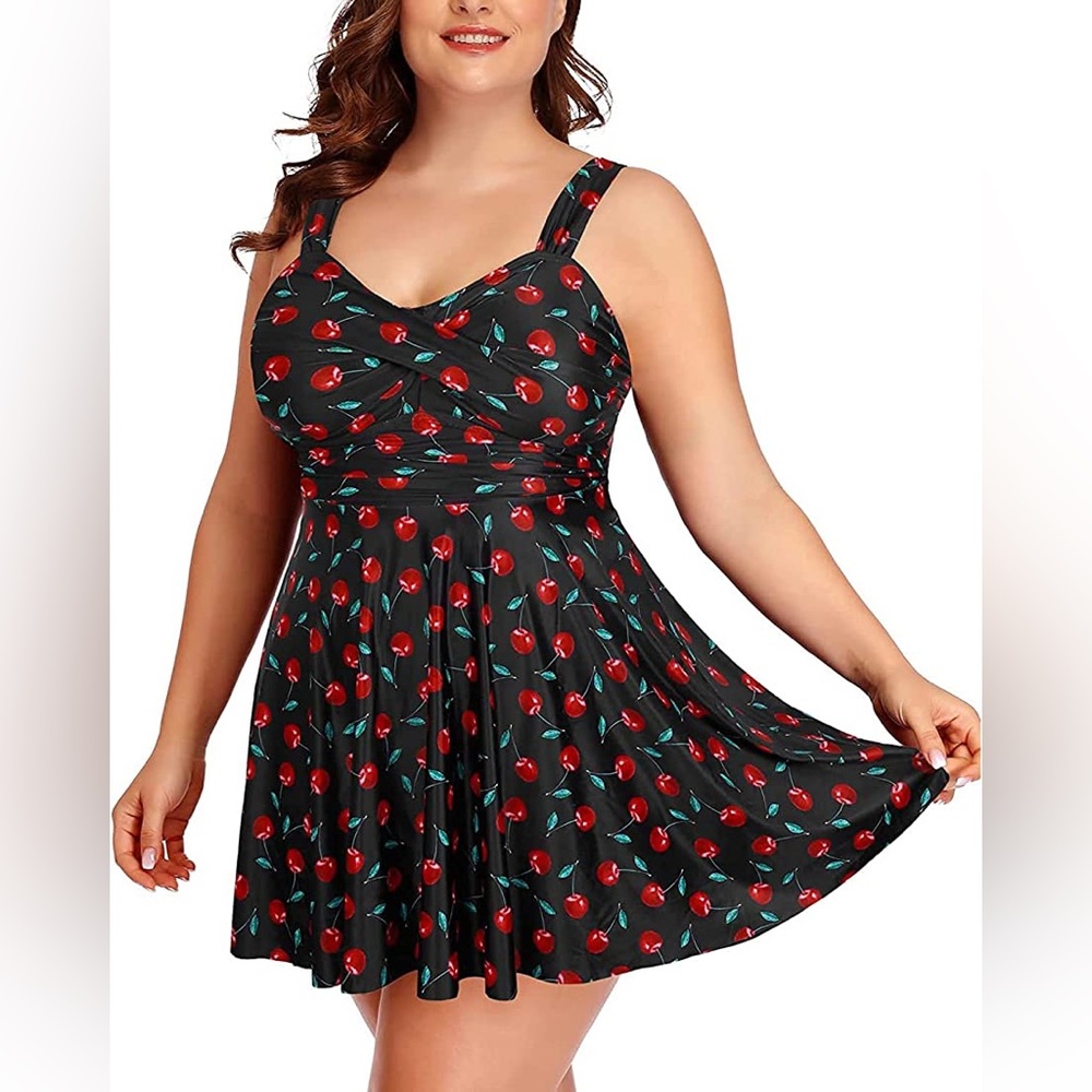 Aqua Eve Cherry Tankini Swim Top 20W worn once EC